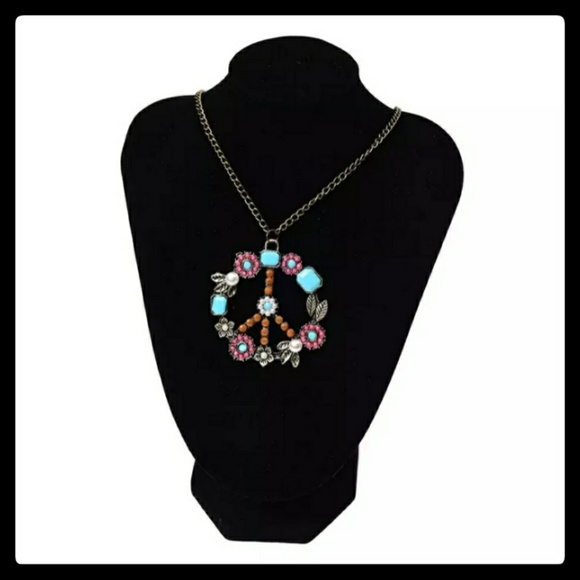 Peace Necklace Womens Hippie Bohemian Wear - Picture 2 of 6
